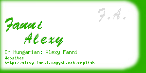 fanni alexy business card